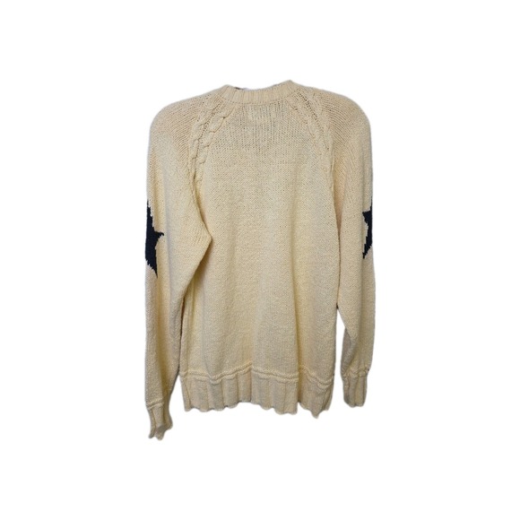 Vintage 2001 Cable Knit Star Sweater Silver Buttons Cardigan Christopher Banks L - Picture 4 of 10